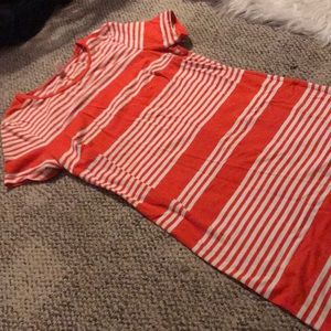 Old Navy T-shirt Dress Orange Stripe Casual Medium